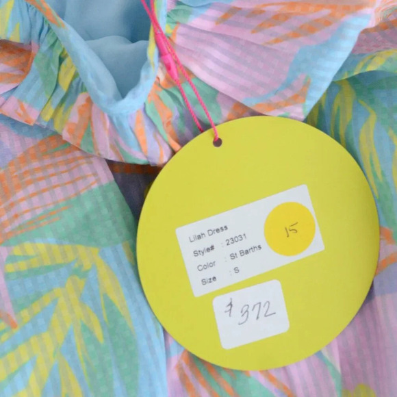 Alden Adair St Barths Lilah Tropical Floral Pink Teal Maxi Dress S NTW - Picture 14 of 14